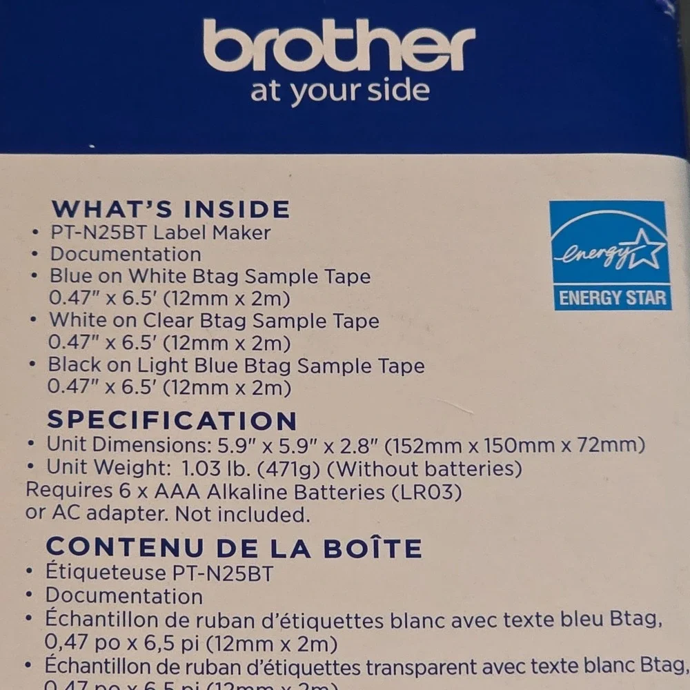 brother p-touch label maker N25BTV3 New OPEN BOX